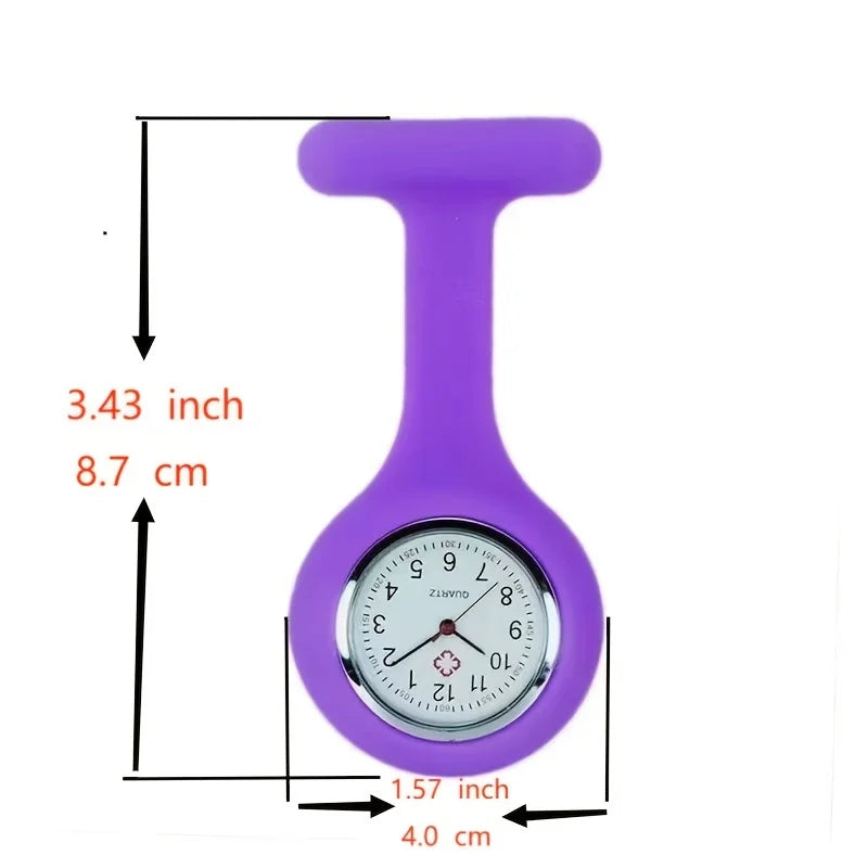NULL Universal Quartz Analog Display Purple Silicone Jelly Covered Purple Nurses-Doctor Pin Fob Watches/Green/Yellow/Orange/Dark Blue/Baby Blue/Sky Blue