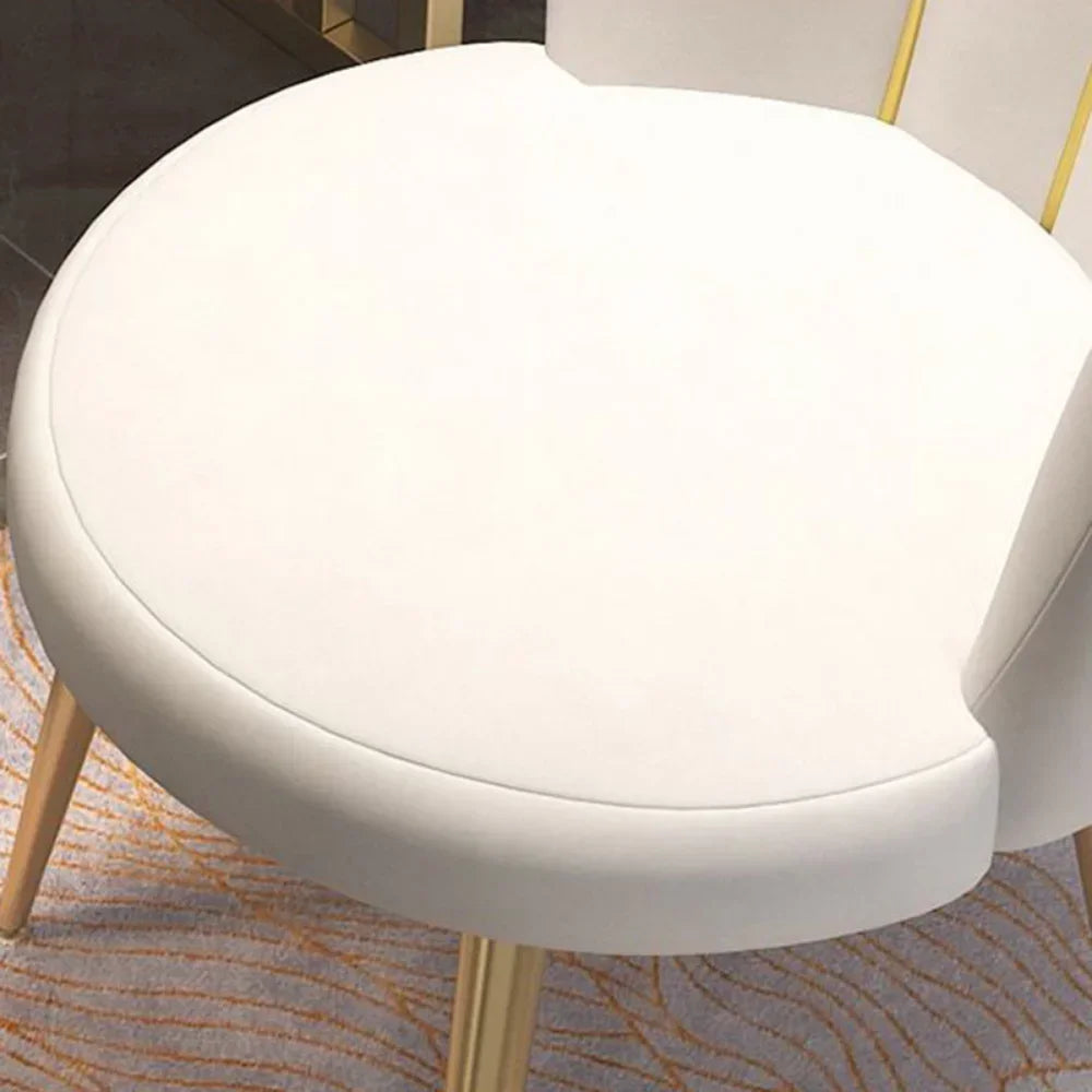 1PCS Upholstered Polyester Nordic Dining Chair w/ Backrest/Colors-White/Gray/Orange/Pink/Green/Black