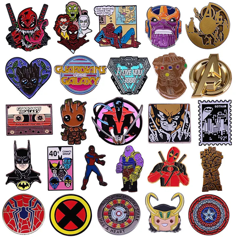 POTDEMIEL Marvel US TV-Movies Series Enamel Multicolor Cartoon Anime LOVERS Metal Alloy Imitation Brooches-Lapel Pins/Colors-Red/Yellow/Orange/Purple/Gold/White/Multicolor/Geometric/Animals