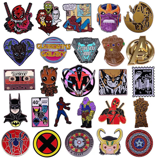 POTDEMIEL Marvel US TV-Movies Series Enamel Multicolor Cartoon Anime LOVERS Metal Alloy Imitation Brooches-Lapel Pins/Colors-Red/Yellow/Orange/Purple/Gold/White/Multicolor/Geometric/Animals