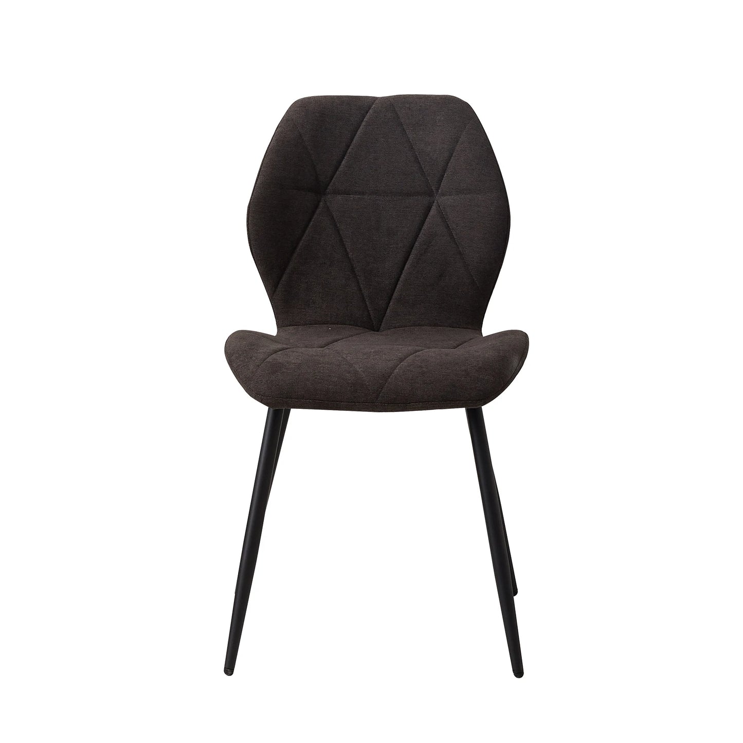 EGOONM Modern Black Upholstered Padded Linen Fabric Metal Legs-Feet 4 Kitchen-Dining Room Chairs/Dimensions: L 42cm x W 48cm x H 86cm/Colors-Black/Blue/Beige/Gray