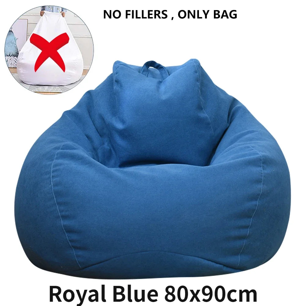 No-EN-Name-Null Soft Comfortable Upholstered PS Polyester Fabric Large Bean Bag COVERS / NO FILLING /Colors-Yellow/Blue/Gray /Purple