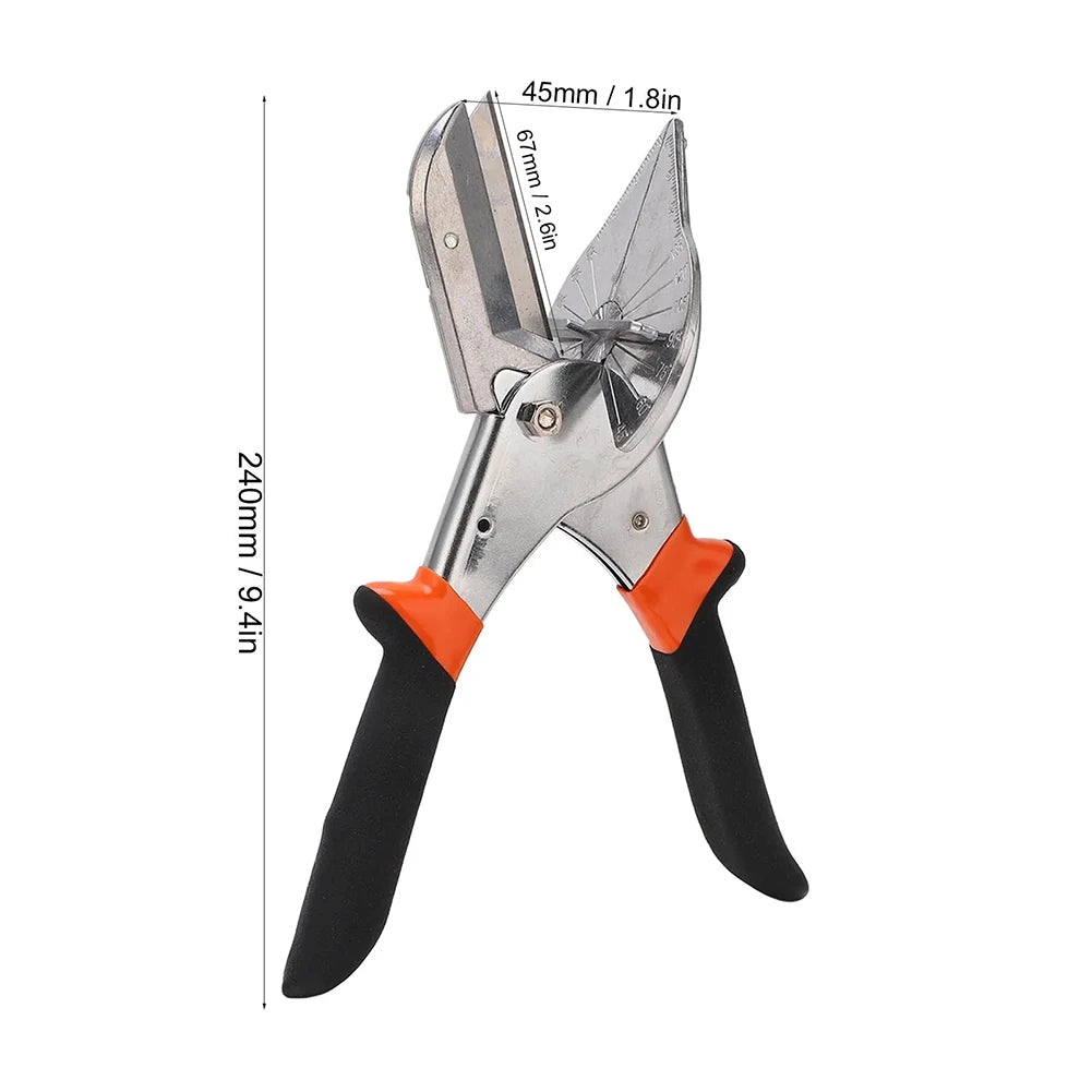 Industrial Adjustable Multi-Angle Rubber Covered Orange-Black Handles Handheld Metal Miter Shears  /Colors-Black/Orange/Silver/White