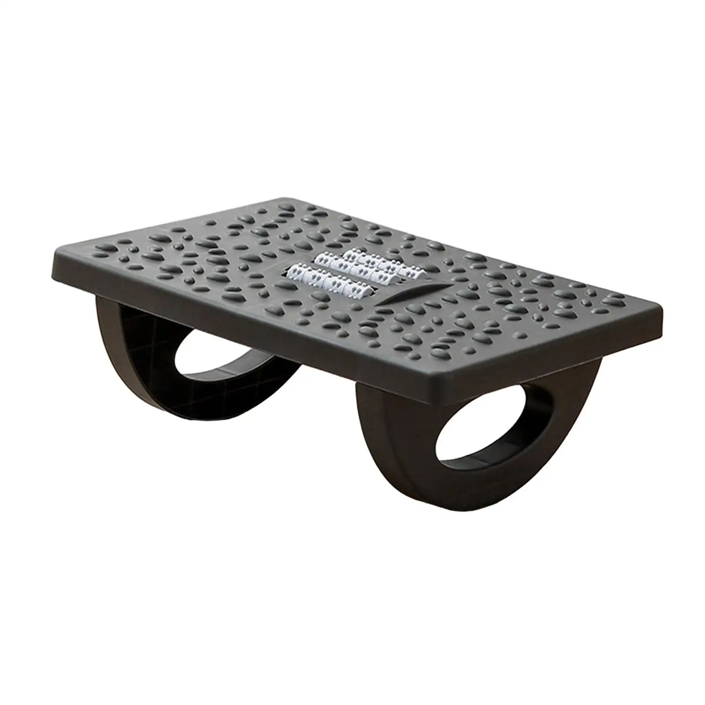 SERENABLE Ergonomic Under Computer Desk White Hard Flat Footrest Non-Skid Textured Surface Rollers Massagers /Colors-Black/White/Gray/Assembly Required