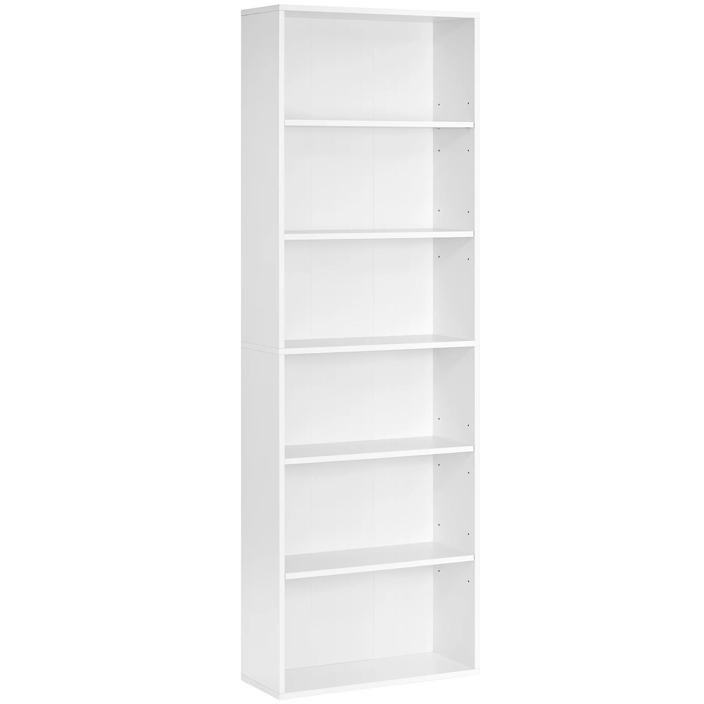 VASAGLE Rustic Brown Six Shelves Wood Particle Board Wall-Mounting Ant-Tilt Protection Metal Brackets Rack Bookcases/ Size: 24 x 60 x 178.5 cm/Mounting Kit Included