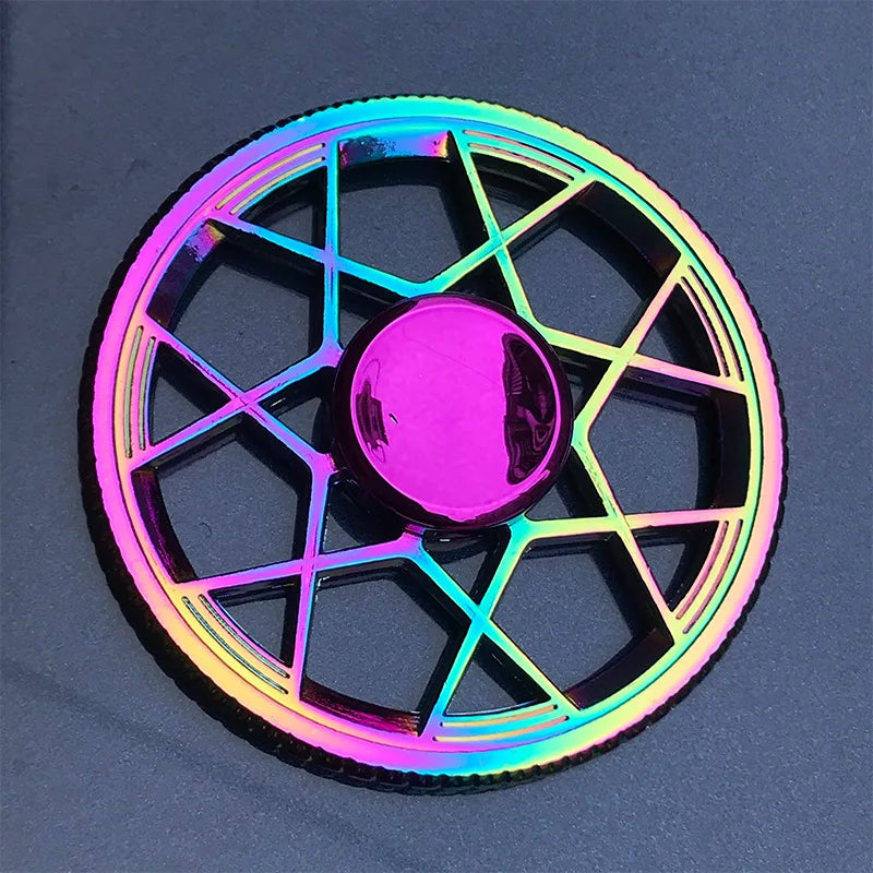 ZIRI Teen Adults Multicolor ABS Plastic-Metal Fidget Spinner Activity Toys/Ages: 13-18 Years Old + Older /Colors-Multicolor/Rainbow/Blue/Purple/Geometric/Pink/Gold