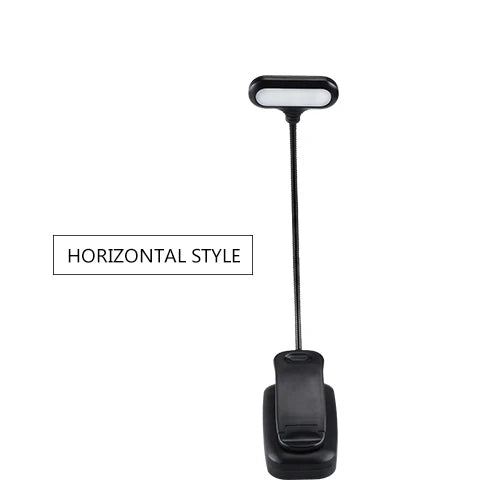 Mini Black Flexible Plastic Portable LED Clip-On Book Desktop Lamps/ Battery Powered/Battery Not Included/3-AAA Batteries Required