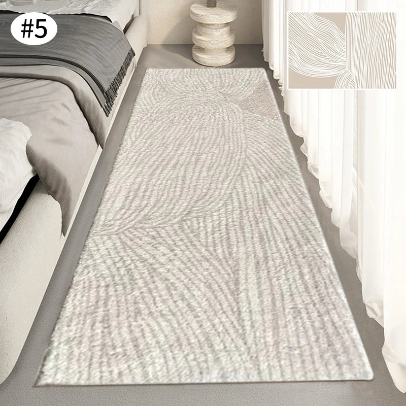 No-EN-Name-Null Modern Indoor Hypoallergenic Rectangle Shaped Persian Beige Striped Geometric Soft Fluffy Faux Cashmere Anti-Slip Bottom Fade-Resistant Non-Toxic Large Rugs/Hand Wash