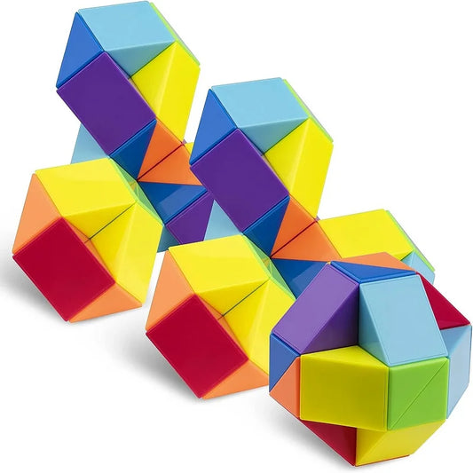 Rainbow Twistable ABS Plastic IQ Sequential Puzzle Conjoint Cube Fidget Toys/Ages 13-18+ Years Old