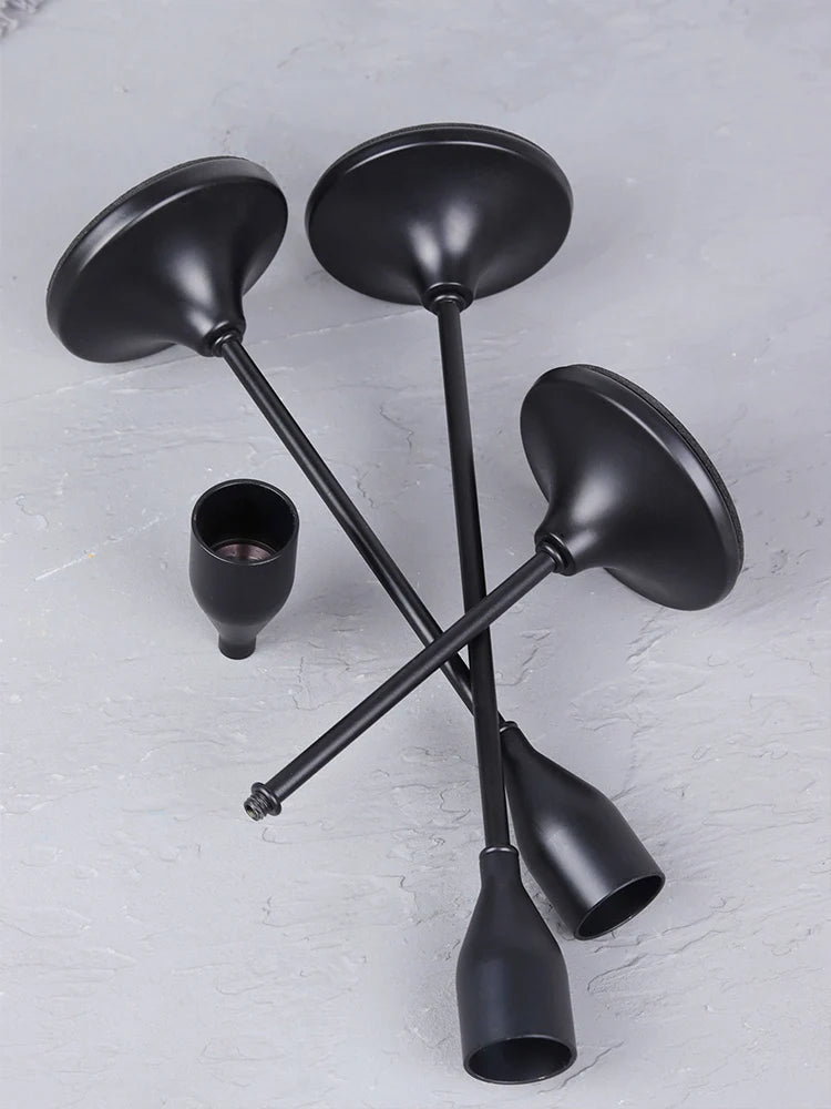 Modern 3 PCS European Round Black Metal Tabletop Stick Candle Holders Sets/Colors-Black/Gold/Silver