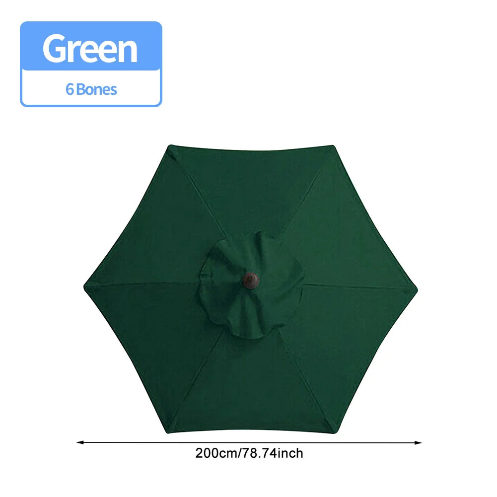 HOSPORT Outdoor 6 Bones Waterproof-UV Protection Patio Umbrella Replacement Polyester Canopy/Colors-Black-Red/Beige/Khaki/Dark Green