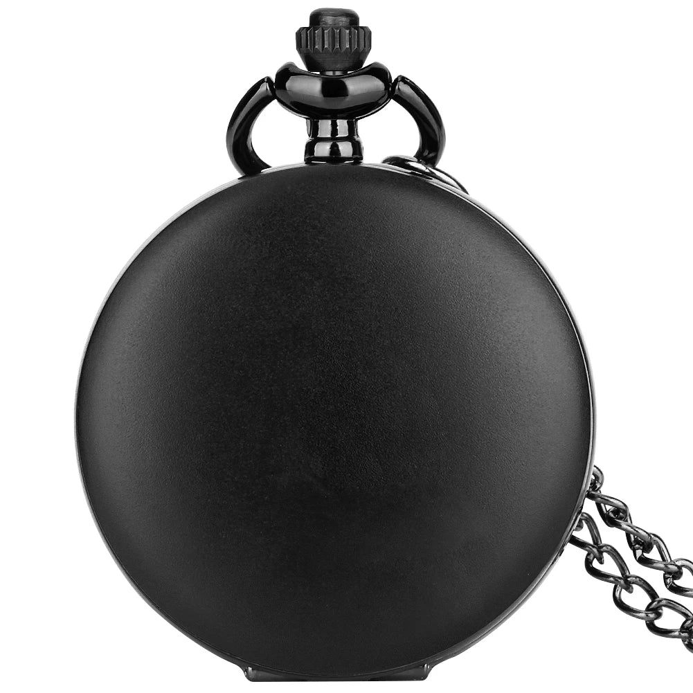 YISUYA Adults  Quartz Analog Display Acrylic Face Black Metal Alloy Round Shaped Case Roman Numeral Black Chain-Pocket Watches/Colors-Silver/Bronze/Gold/Black