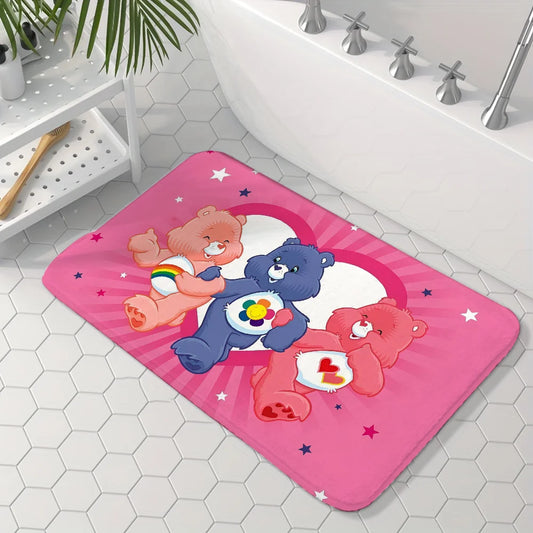 Non-Slip Fade Resistant Care Bears Theme Nylon Rectangle Floor Mats/Colors-Pink/Blue/Multicolor