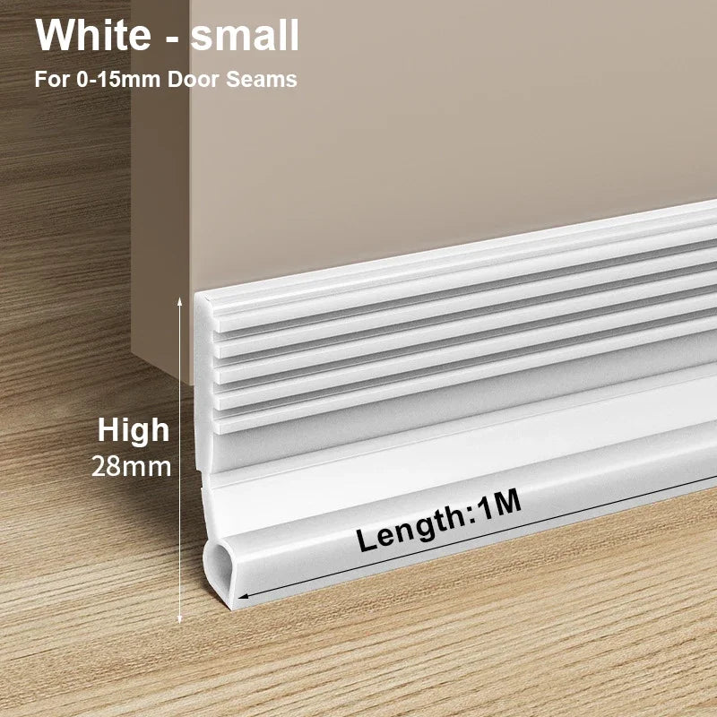 Waterproof Self-Adhesive Flexible TPE Rubber Wind-Soundproof Door Bottom Sealing Strips/Colors-Gray/White/Brown