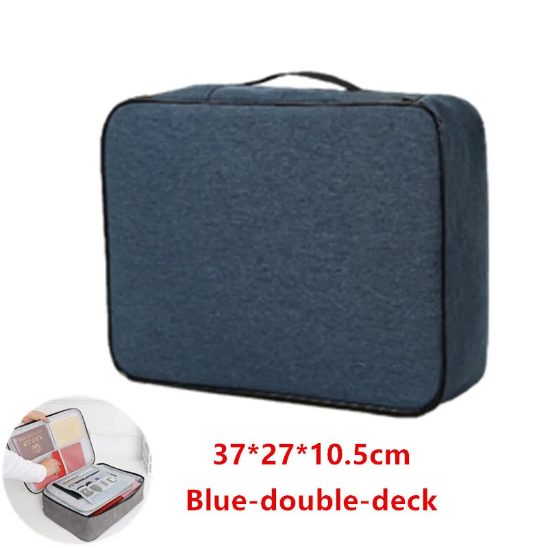 LKEEP Adults Modern Large Waterproof Gray Rectangle Zipper A4 Paper Document Organizer Briefcases/Slit Pockets/ 14 Inches Laptop-Tablet /Single Compartment/Handle-Straps/Colors-Gray/Blue/Black
