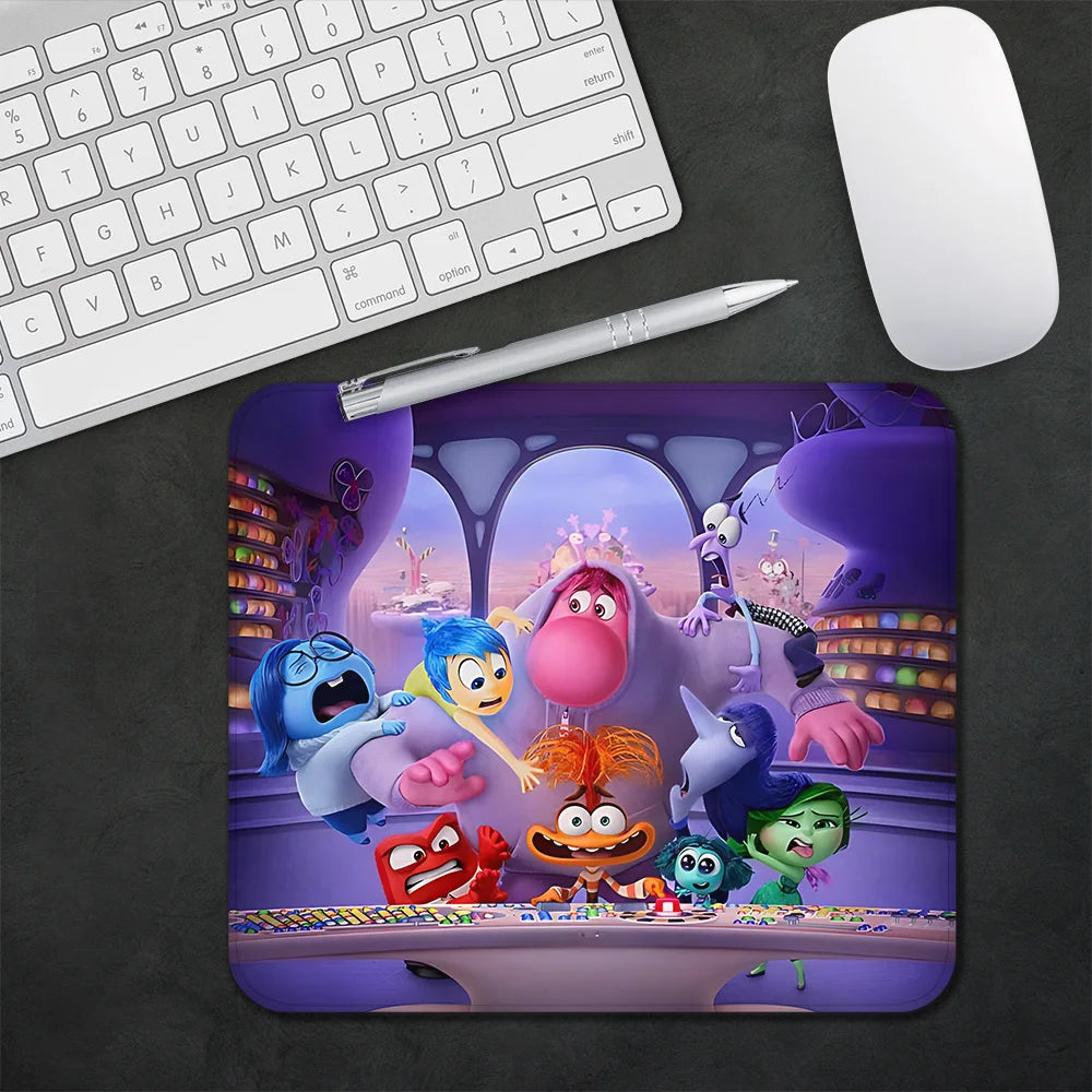 TOPTOY Cute Animated CARTOONS-INSIDE OUT 2-MOVIE-TV Themes Multicolor Rectangle Shaped Gaming Rubber Base Mouse Pads/Colors-Blue/White/Orange/Purple/Black/Multicolor/Pink