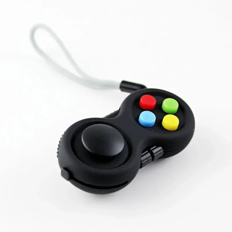 FUYAOZHISHANG Preschoolers-Adults Multicolor Plastic Handheld 8-Functions Fidget Controller Rotary Dial Electronic Lights Stress-Anxiety Reducer Keychains Activity Toys/Colors-Red/Black/Multicolor/Dots/Ages: 6-18  Years Old-Adults