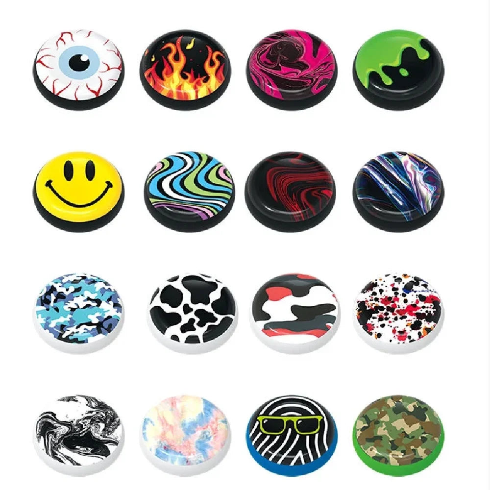 Lightweight Portable Multicolored Plastic Round Magnet Fingertip Elastic Ice Hockey Pucks  Fidget Toys Keychains/Colors-Purple/Blue/Pink/White/Green/Black/Multicolor