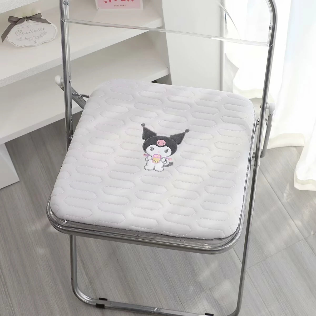 KUROMI Adult Handmade Cartoon Seat Cushion For Chairs/Light Colors-Light Blue/Light Pink/Light Peach/Light Green/Light Beige/ Light Off White/