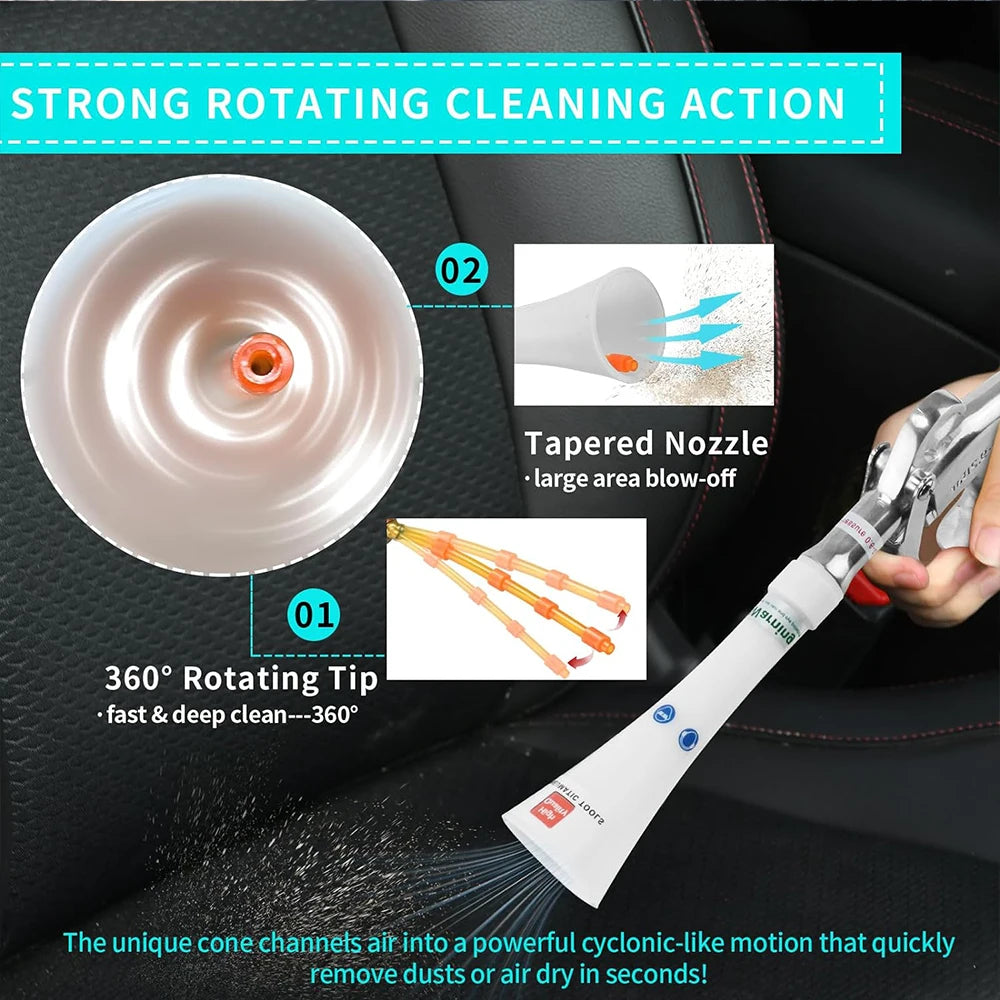 XMSJ Pneumatic Power Silver Aluminum Alloy Handle White Plastic Nozzles-Brushes Copper Air Blow Car High Pressure Wash Guns/Colors-White/Silver/Gray/Multicolor