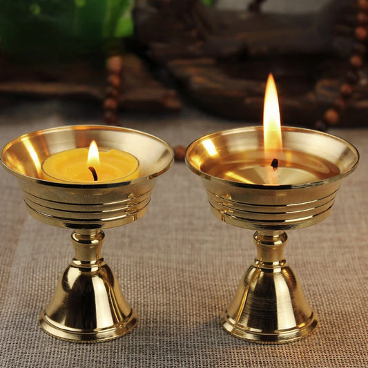 Decorative Gold Brass Tealight Candleholders/Sizes: S-L
