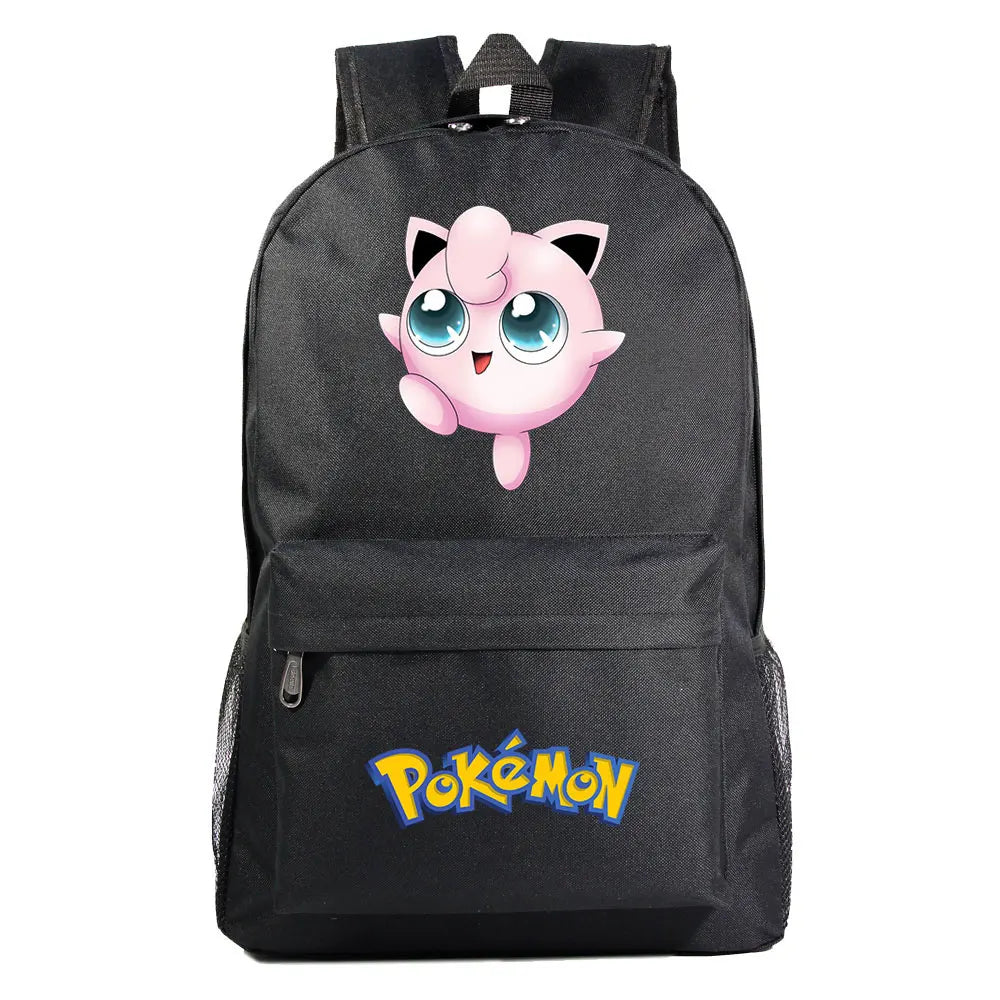 MINISO Kids Softback Waterproof Oxford Fabric Cartoon Anime Pokemon Design Adjustable Shoulder Straps-One Handle 15 Inch Laptop Single Compartment School Backpacks/Colors-Blue/Pink/Black/Multicolor