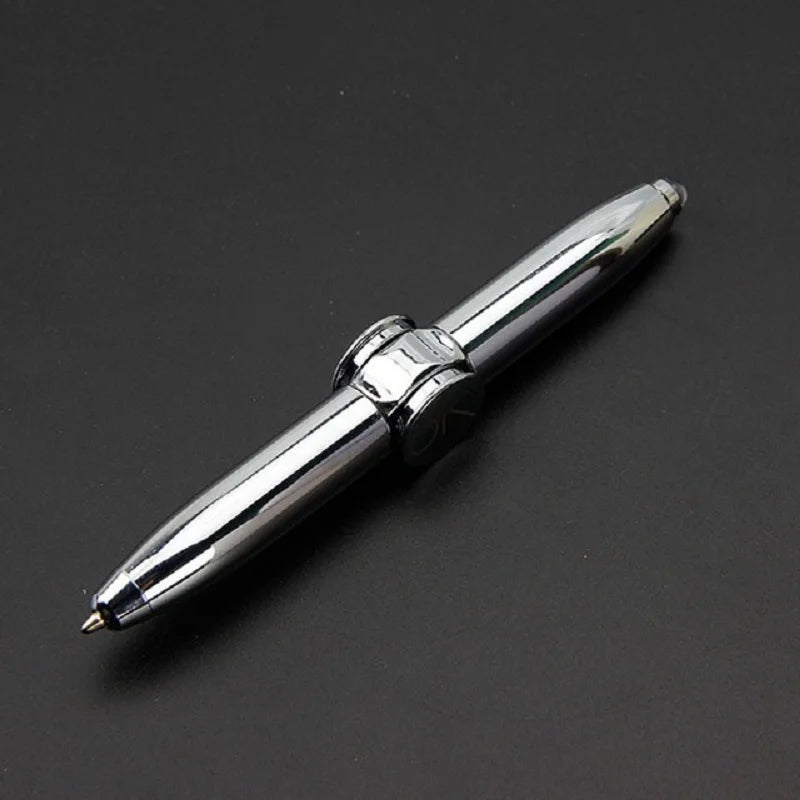 Gyro Metal Multi-Function Stress-Anxiety Relief LED Spinning Ballpoint Pen Fidget Toys/14-18 + Years Older/ Colors-Blue/Red/Silver/Gold/Black