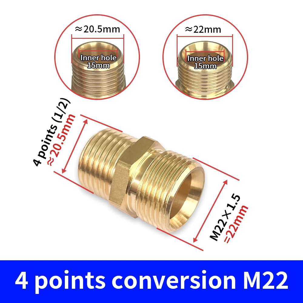 KAIKARAI Gold-Silver Brass Thread Connector Male-Female Adaptor Converter Joints High Pressure Washer Guns-Garden Hose Fittings
