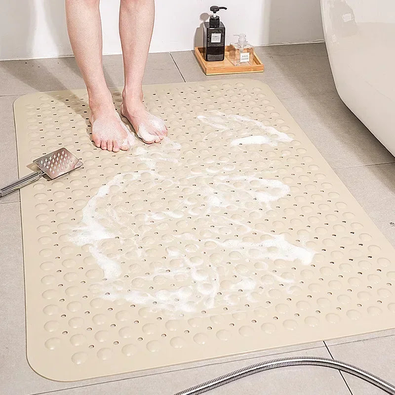 No-EN-Name-Null Modern Multicolor Rectangle Machine-Made Plastic Non-toxic Anti-Slip Base Suction Cup Large Bathroom Shower Bottom Mats /Colors-White/Pink/Beige/Red/Blue/Gray/Multicolor