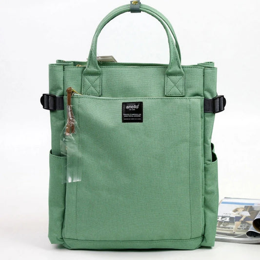 Women Softback Waterproof Polyester Zipper Nylon Backpacks/Back Straps-2 Handles/ 2 Side External Pockets-External Zipper Front Pocket/Built-In Laptop Compartment/Colors-Green/Pink/Red/Black/Gray