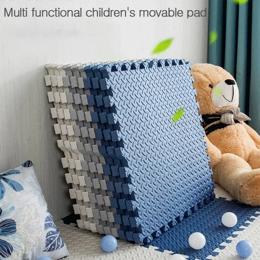 Kids 16 PCS Set Foam Playmats Non-Slip Foldable BPA-Free Phthalate-Free EVA Protection Leaf Grain Mats/Colors-Blue/Navy Blue/Pink/Black/Gray/Beige/Brown/White/Checkered/Floral/Geometric/Multicolor/Ages: Newborn 0-24 + Months Older