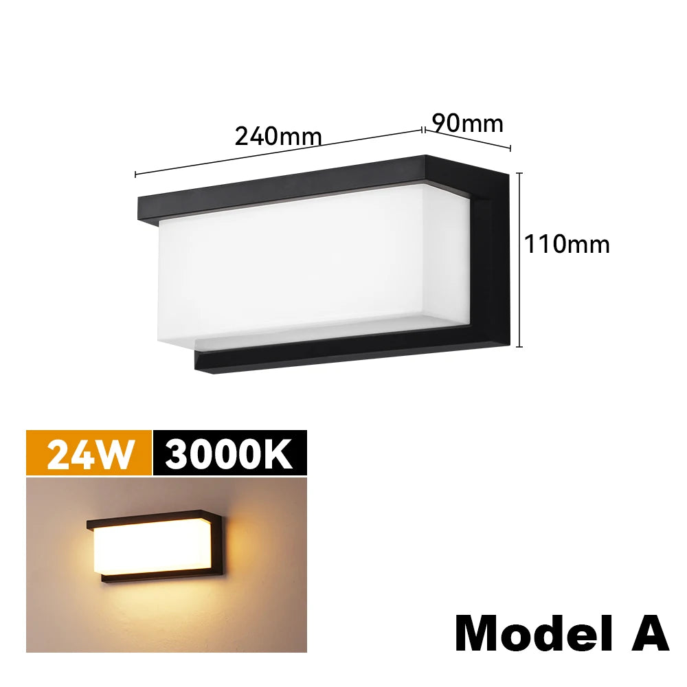 BLUCHEN EBUYBEST Outdoor Black-White Rectangle Shaped Plastic Body Warm White LED Light Anti-Corrosive Pest-Resistant Waterproof Wall-Mounted Porch Lights/Bulbs Included