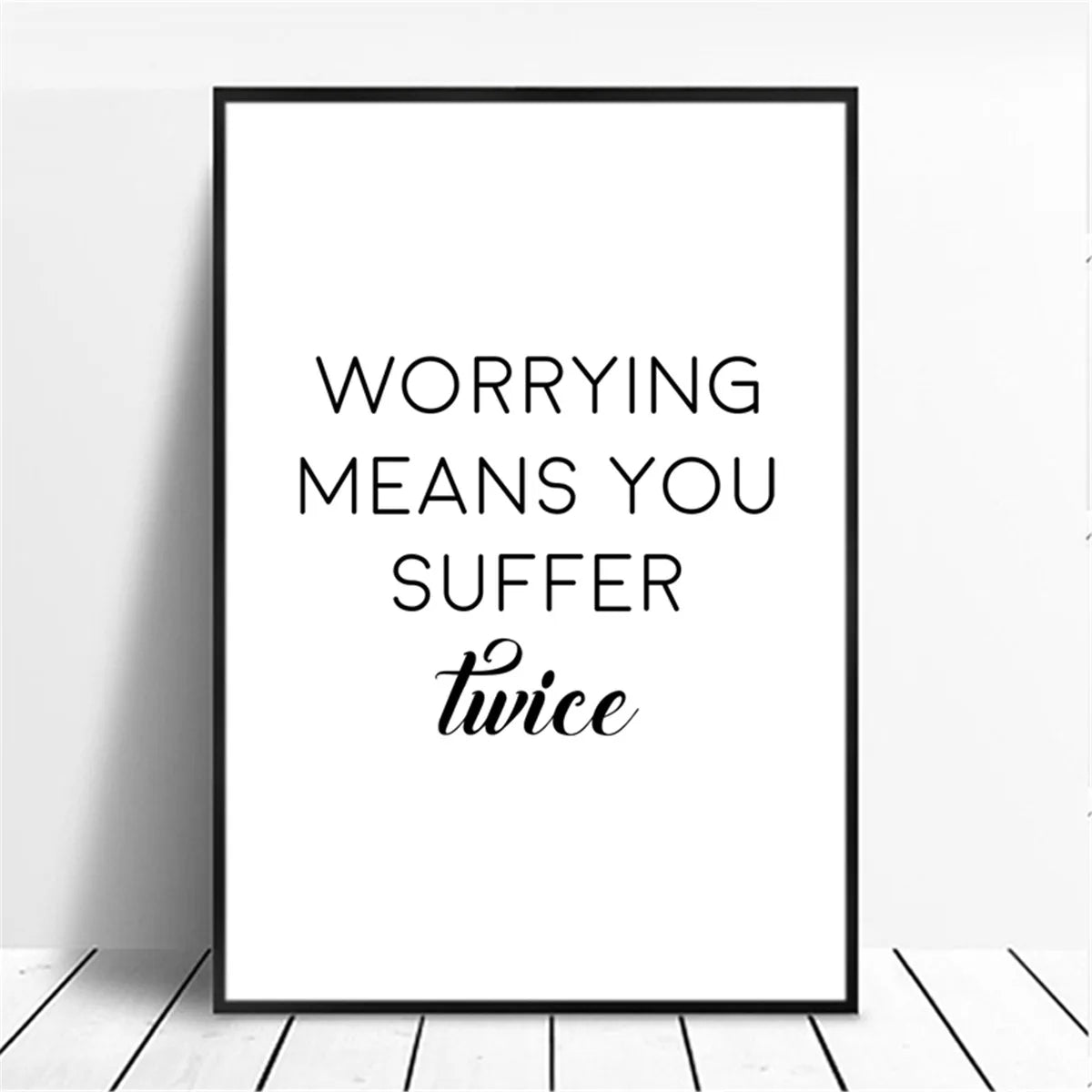 Unframed Canvas Rectangle Waterproof Ink Wall Black-White Quotes Minimalist Positive Words Prints