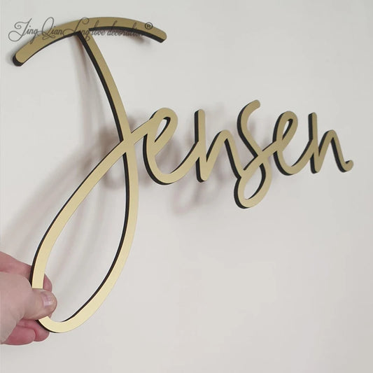 JING QIAN Babies-Kids All Ages Wood Letters Customized Large Name Decorative Plaques/Colors-Beige/Blue/White/Black