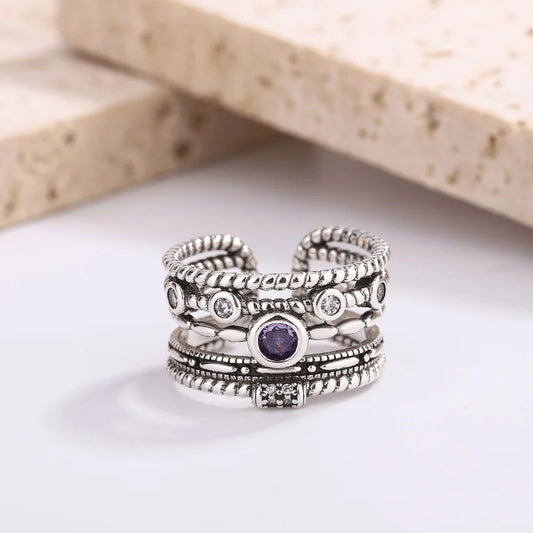New in 925 Sterling Silver Retro Irregular Adjustable Rings For Women Wedding Luxury Jewelry Accessories Jewellery Moneys 925