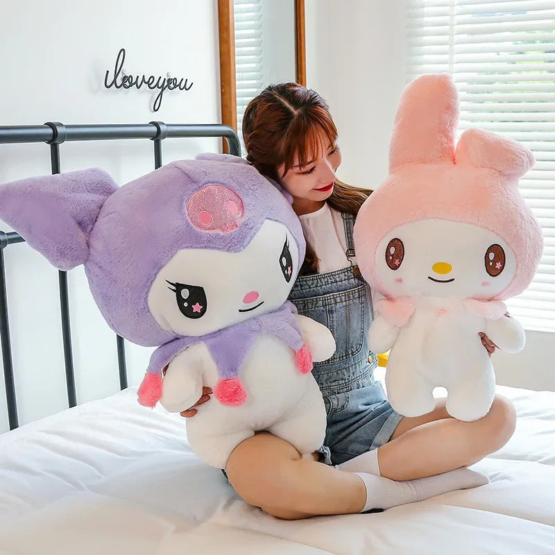 MINISO Cute Cartoon Anime Multicolor Kuromi Melody Cotton Filling Soft Plush Stuffed Animals/Ages: 13-18 + Years Old Adults/Colors-Purple/Pink/Multicolor
