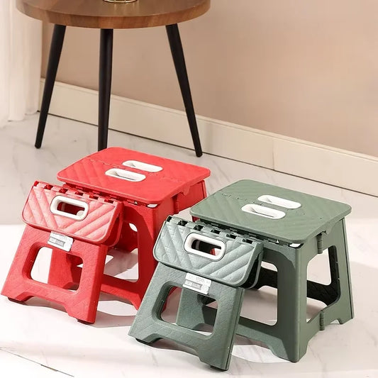 No-EN-Name-Null Modern Square Lightweight Plastic Folding Step Stools / Colors-Red/Blue/Green/ Grey/Size: 22.5x18.19cm(8.86x7.16in)