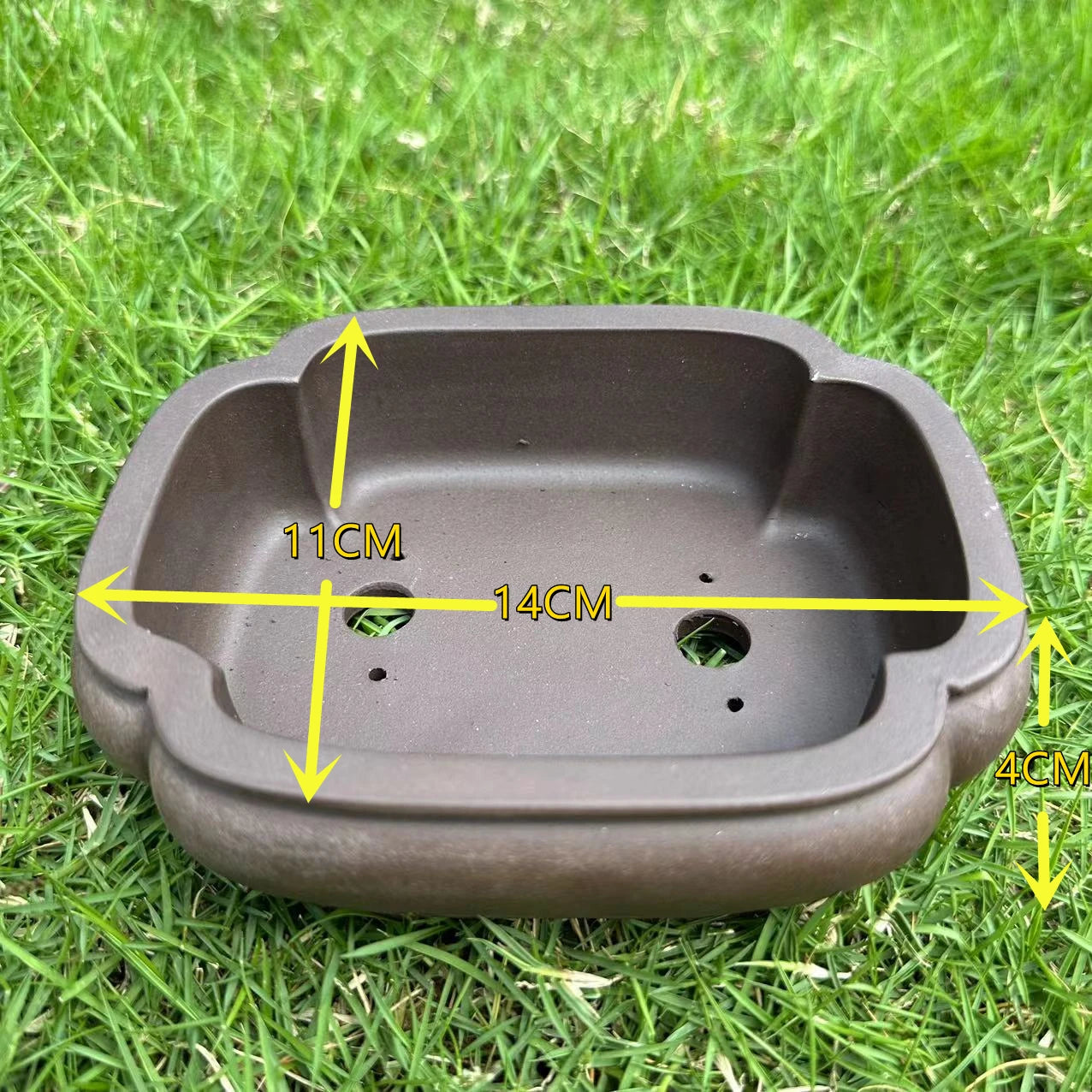 No-EN-Name-Null Multiple Shapes Small-Medium-Size Ceramic Handmade Purple Sand Bonsai Desktop Corrosion-Resistant Flowerpots Planters /Colors-Purple/Brown/Blue/Black/Multicolor