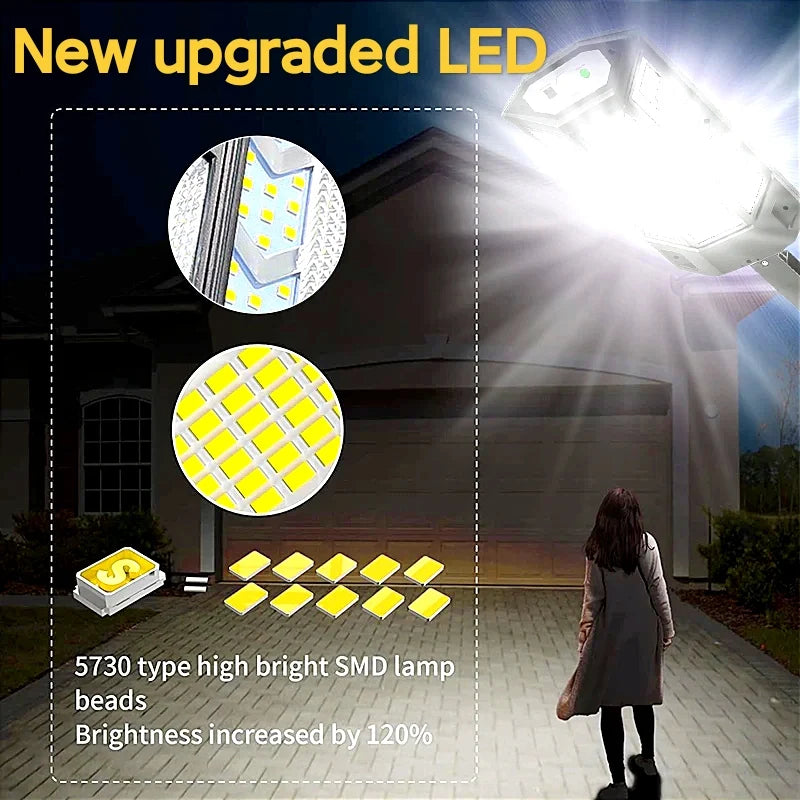 HEDELI Outdoor Waterproof Remote Control Dimmable LED Lights Black Rectangle Plastic Body Solar-Powered 3 Mode Motion Sensor Courtyard Garden Wall-Mounted Landscape Pathway Lighting /Colors-Black/White/Gray/Warm-Cool Temperature Lights