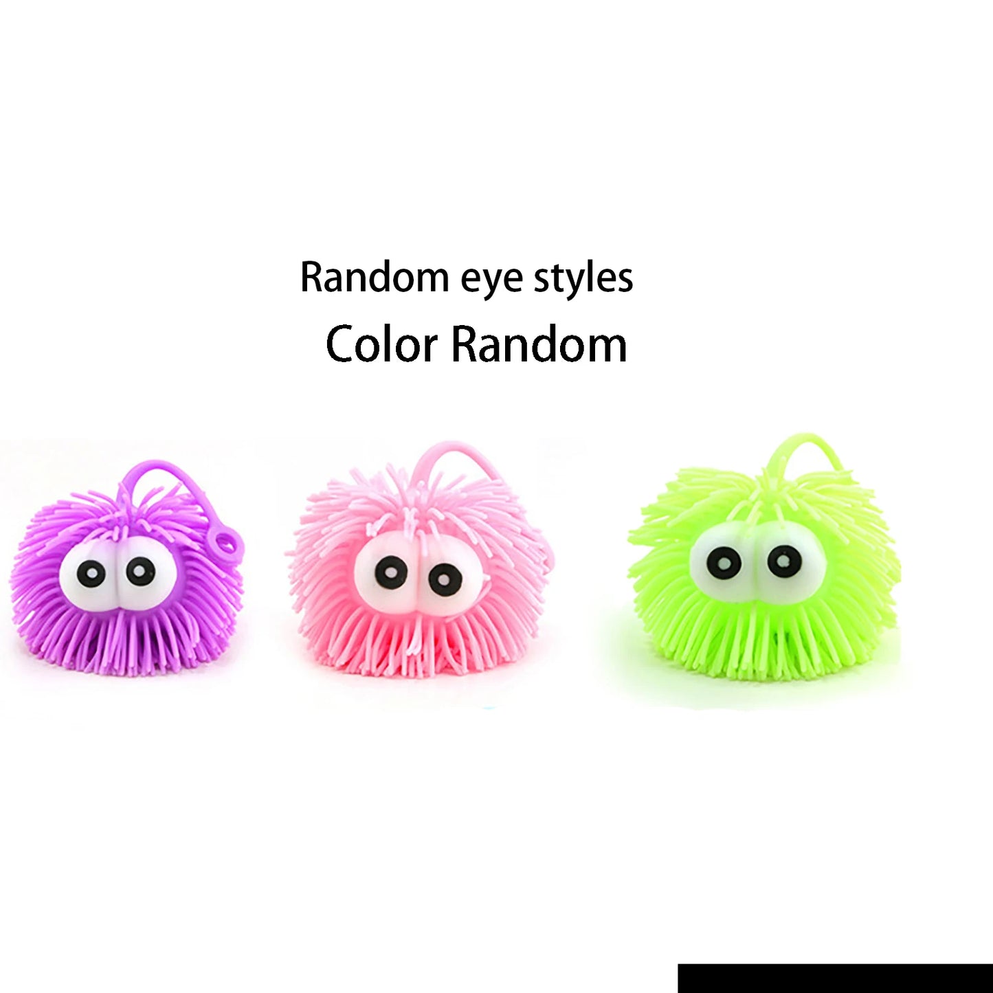 No-EN-Name-Null Large Lighting Up Soft Plush Rubber Protruding Bulging Eyes Multicolor Round Shaped Bouncy Balls/Colors-Purple/Green/Yellow/Blue/Multicolor/3-18 Years Old-Adults