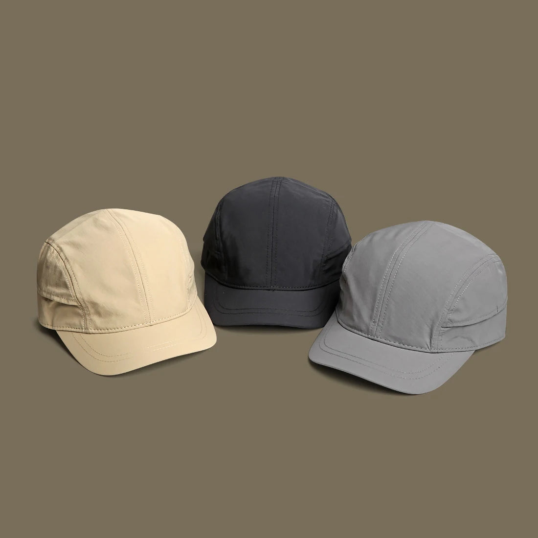 No-EN-Name-Null Outdoor Japanese Unisex Adjustable-Fit Adults Nylon UV Protection Quick-Drying Baseball Caps/Colors-Gray/Black/Beige/Red