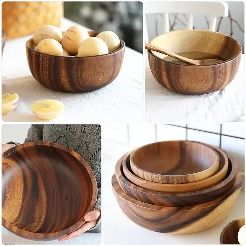 Kitchen  Brown Wooden Bowls