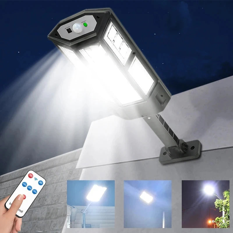 HEDELI Outdoor Waterproof Remote Control Dimmable LED Lights Black Rectangle Plastic Body Solar-Powered 3 Mode Motion Sensor Courtyard Garden Wall-Mounted Landscape Pathway Lighting /Colors-Black/White/Gray/Warm-Cool Temperature Lights