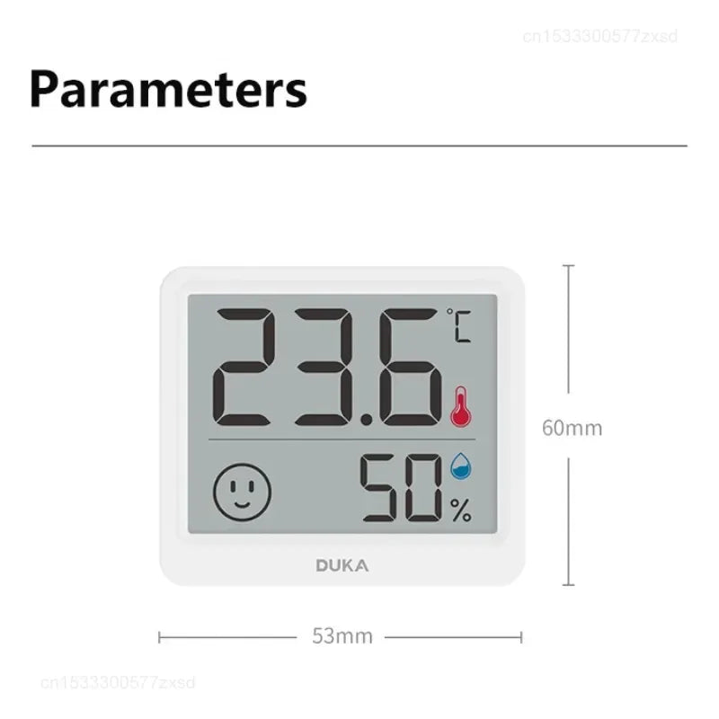 MIJIA DUKA Small Lightweight White Square Indoor LCD Electronic Temperature Humidity Thermometer Weather Built-In Sensor Standing-Wall Hanging Digital Hygrometer Clocks