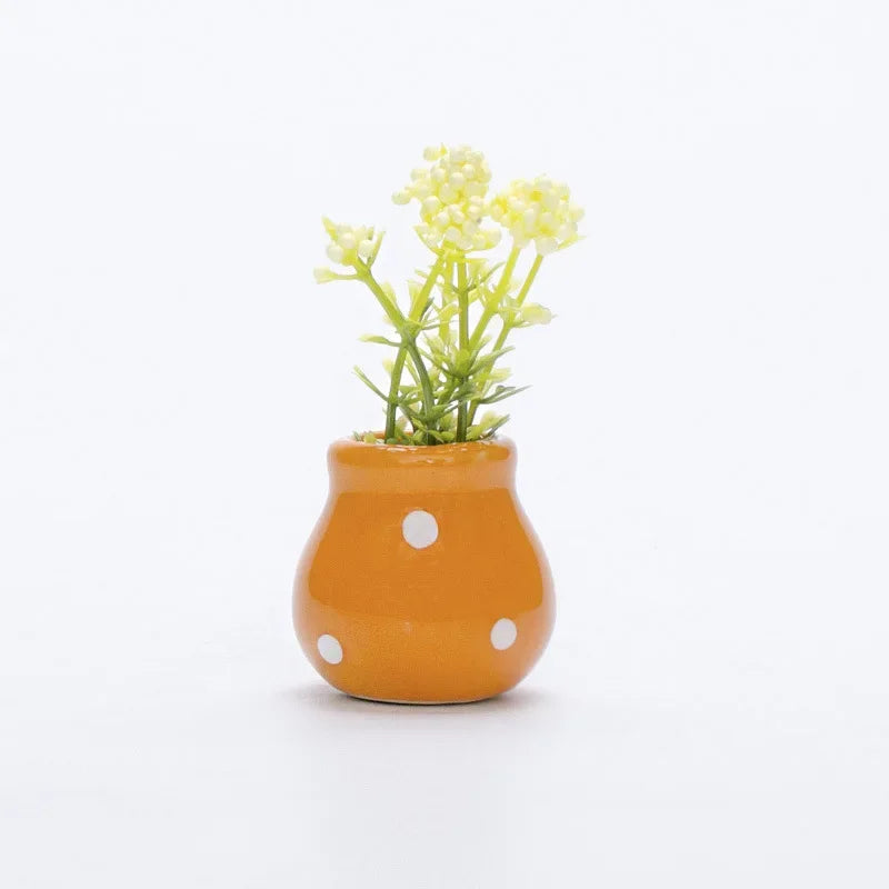 1pcs Creative Magnetic Mini Ceramic Vase 3D Simulation Flower Potted Cute Decorative Fridge Magnet for Kitchen Home Decor