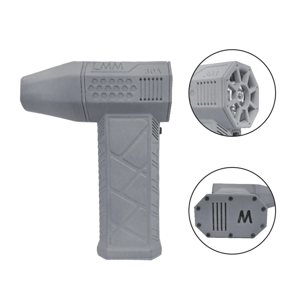 ISFRIDAY Mini Handheld Quiet Geometric Gray-Black Turbo Jet Air Flow Powerful High-Speed Blower Powered Hand Fans-Misters /Type-C Fast Charging Port