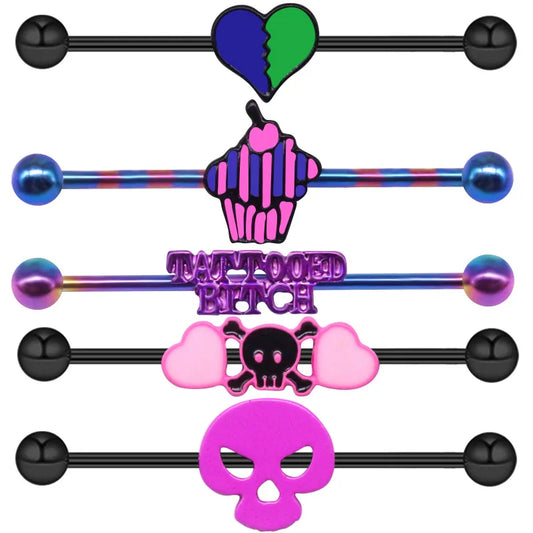 Adults Stainless Steel Straight Rod Body Chain Jewelry/Colors-Multicolor/Black/Purple/Pink/Blue/Green