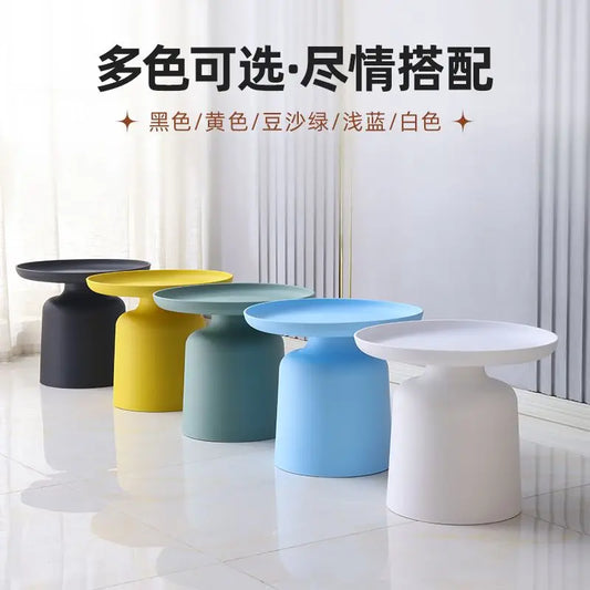 No-EN-Name-Null Modern Small Simple Hard White Plastic Round Shaped Living Room Coffee Tables/Colors-White/Blue/Green/Yellow/Black