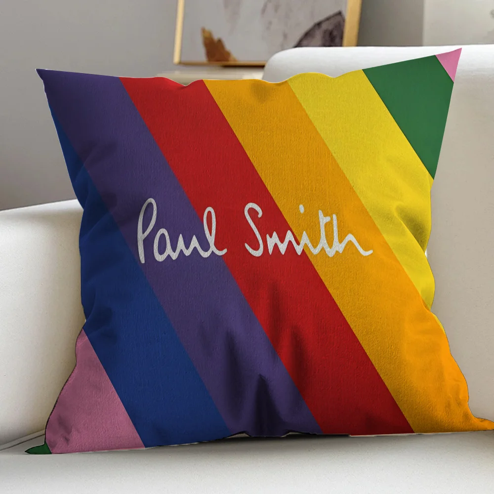 MINISO Printed Paul Smith Multicolor Square Double-Sided Cotton-Polyester Blend Washable Pillowcases/Colors-Multicolor/Striped/Purple/Black/Blue/Red/ 8 Sizes/(Pillow Not Included)/DO NOT BLEACH-DRY CLEAN/Ironing Temperature 100'Celsius
