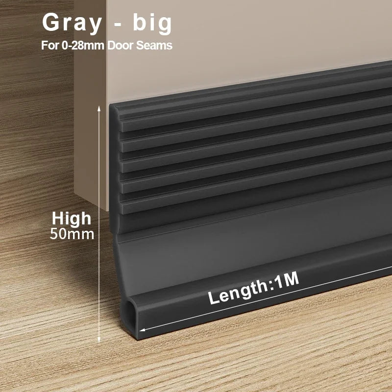 Waterproof Self-Adhesive Flexible TPE Rubber Wind-Soundproof Door Bottom Sealing Strips/Colors-Gray/White/Brown